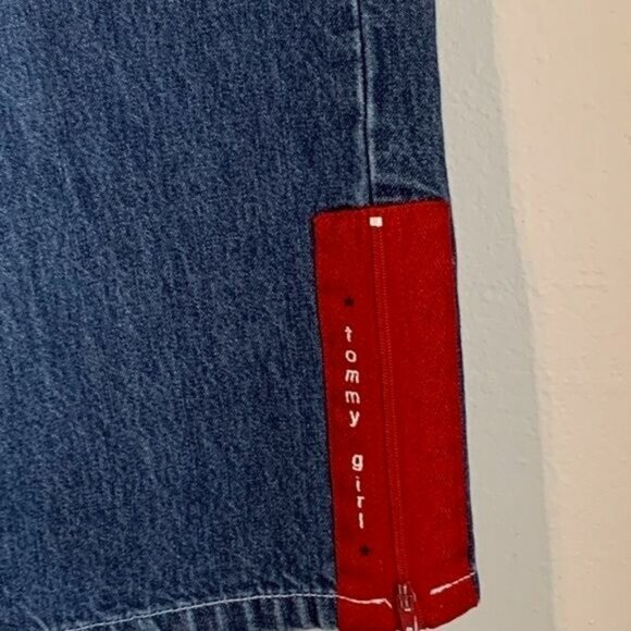 Tommy Jeans Tommy Girl Y2K Women’s Sz 9 Cropped Wide Leg Jeans Embroidered Stars - Picture 5 of 12